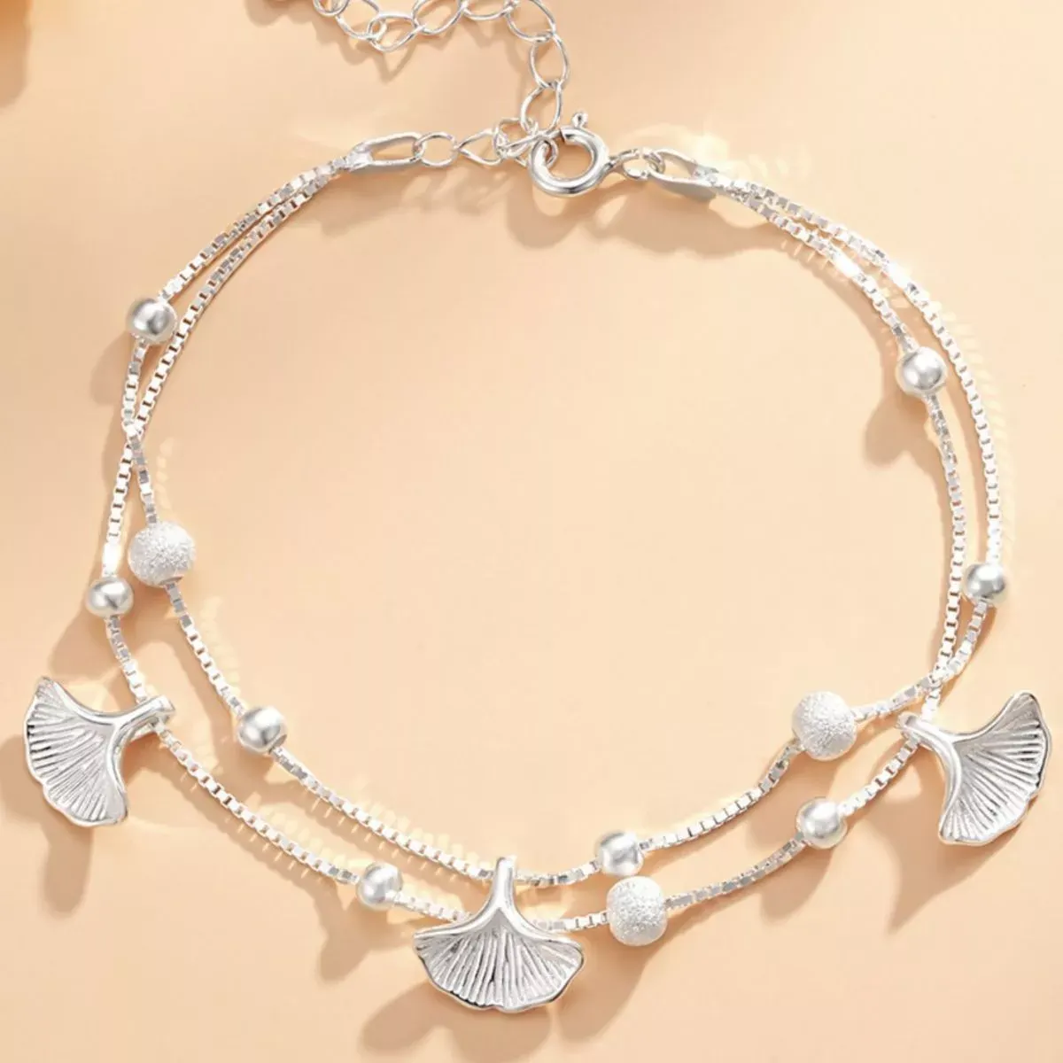 Double Layer Ginkgo Leaf Bracelet