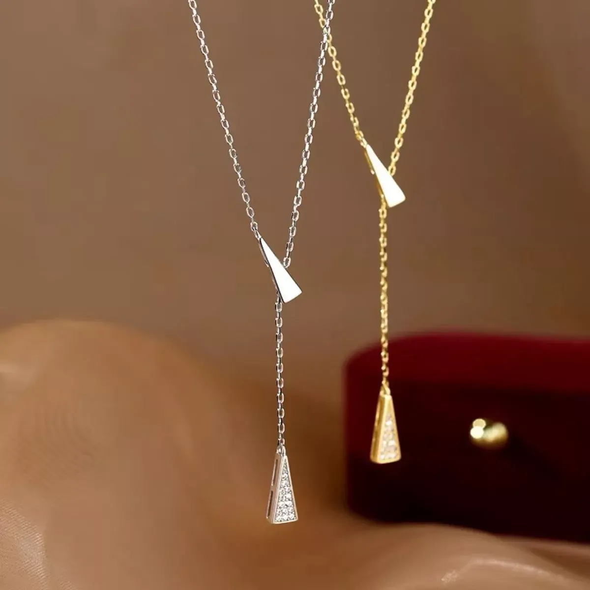 Triangle Pendant Y Necklace
