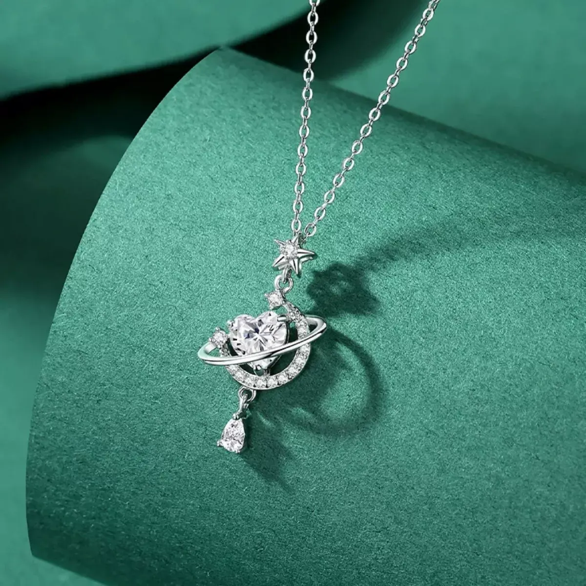 Planet Heart Pendant Necklace